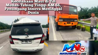 Kecelakaan Maut di Tol Medan-Tebing Tinggi KM 66, Penumpang Innova Meninggal Dunia