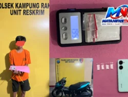 Polsek Kampung Rakyat Ringkus Pemuda di Perkebunan Sawit, 1,95 Gram Sabu Disita