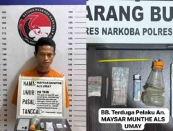 Satresnarkoba Polres Labuhanbatu Tangkap Pria di Marbau, Sabu 1,88 Gram Disita