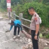 Polsek Hamparan Perak Kawal Pembangunan Jembatan Merah Putih Presisi di Klambir V Kebun