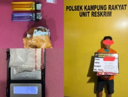 Polsek Kampung Rakyat Ringkus Pria di Perkebunan Sawit, 1,46 Gram Sabu Diamankan