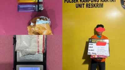 Polsek Kampung Rakyat Ringkus Pria di Perkebunan Sawit, 1,46 Gram Sabu Diamankan