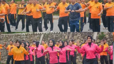 Sambut HKGB ke-74, Kapolres Labusel Ajak Personel dan Bhayangkari Jaga Kebugaran dan Kekompakan