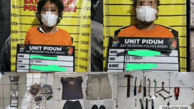 Satreskrim Polres Binjai Bekuk Dua Terduga Pelaku Curat Toko, Kerugian Rp157 Juta