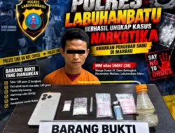 Polres Labuhanbatu Tangkap Pria Diduga Edarkan Sabu, 1,88 Gram Diamankan,