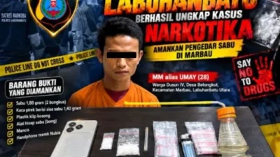 Polres Labuhanbatu Tangkap Pria Diduga Edarkan Sabu, 1,88 Gram Diamankan,